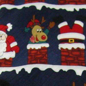 #1A New ADOLFO Christmas Santa Snow Holiday Reindeer NAVY RED GOLD  Necktie Tie