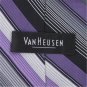 VAN HEUSEN BLACK MEDIUM ORCHID WOVEN STRIPE SILK MEN NECKTIE TIE #HG-6 Excellent