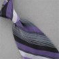 VAN HEUSEN BLACK MEDIUM ORCHID WOVEN STRIPE SILK MEN NECKTIE TIE #HG-6 Excellent