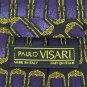 #1A PAULO VISARI ITALY RECTANGLE GOLD PURPLE BLACK Silk Men Neck Tie Necktie