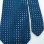 GIESSO WOVEN RECTANGLES BLUE WHTIE NAVY NECK TIE Men Designer Tie EUC