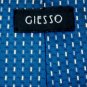 GIESSO WOVEN RECTANGLES BLUE WHTIE NAVY NECK TIE Men Designer Tie EUC