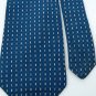 GIESSO WOVEN RECTANGLES BLUE WHTIE NAVY NECK TIE Men Designer Tie EUC