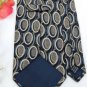 New AMALFI ITALY OVALS BLACK GREY BLUE MEN NECK TIE Men Designer Tie EUC