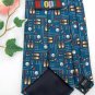 New UTOPIA GOLD CLUBS BALLS BLUE RAYON TIE NECK TIE Men Designer Tie EUC