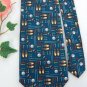 New UTOPIA GOLD CLUBS BALLS BLUE RAYON TIE NECK TIE Men Designer Tie EUC