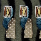ENRO WAVES OLIVE BLACK TAN BROWN BLUE SILK NECK TIE Men Designer Tie EUC