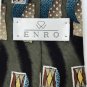 ENRO WAVES OLIVE BLACK TAN BROWN BLUE SILK NECK TIE Men Designer Tie EUC