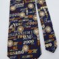 New ALYNN THE YEAR 2000 NAVY TAN SILK MEN NECK TIE Men Designer Tie EUC