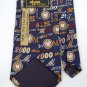New ALYNN THE YEAR 2000 NAVY TAN SILK MEN NECK TIE Men Designer Tie EUC