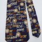 New ALYNN THE YEAR 2000 NAVY TAN SILK MEN NECK TIE Men Designer Tie EUC