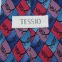 TESSIO DIAMONDS BLUE PURPLE BLACK SILK Men Neck Tie Men Designer Tie EUC