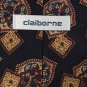 CLAIBORNE SQUARES GOLD BLACK RED SILK MEN NECK TIE Men Designer Tie EUC