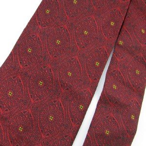 Vintage Wembley Texture Art Nouveau Vivid Red Blk 60s Men Neck Tie Necktie  #EV