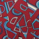 MARK MATTHEW ART DECO MAROON BLUE SILK MEN NECK TIE  Men Designer Tie EUC
