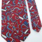 MARK MATTHEW ART DECO MAROON BLUE SILK MEN NECK TIE  Men Designer Tie EUC