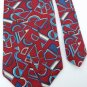 MARK MATTHEW ART DECO MAROON BLUE SILK MEN NECK TIE  Men Designer Tie EUC