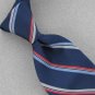 VTG VAN HEUSEN BLUE STRIPE NARROW TEXTURE 1960 60s 70s Mens Neck Tie #V-1 EVC