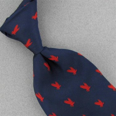 Vintage/Rare GIOVANNI Citigo BLUE NAVY Red EAGLE LOGO 60s 70s Mens Neck Tie #V-1