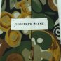 GEOFFREY BEENE FLORAL OLIVE GREEN BROWN NECK TIE Men Designer Tie EUC