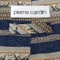 PIERRE CARDIN STRIPE BLUE GOLD GREEN WHITE Men Designer Tie EUC
