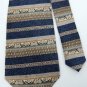 PIERRE CARDIN STRIPE BLUE GOLD GREEN WHITE Men Designer Tie EUC