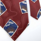 MITFORD SQAURES MAROON BLUE SILK MEN NECK TIE E Men Designer Tie EUC