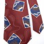 MITFORD SQAURES MAROON BLUE SILK MEN NECK TIE E Men Designer Tie EUC
