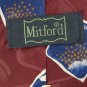 MITFORD SQAURES MAROON BLUE SILK MEN NECK TIE E Men Designer Tie EUC