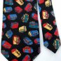 STEVEN WEBER LUGGAGE RED BLUE POLYESTER MEN NECK TIE Men Designer Tie EUC