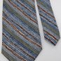 KASPER STRIPE BLUE GREEN BROWN SILK MEN NECK TIE Men Designer Tie EUC