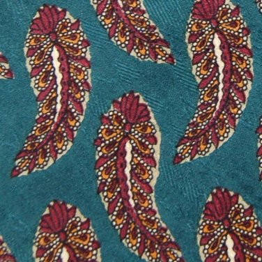 CROFT & BARROW PAISLEY TEAL MAROON ORANGE MEN NECK TIE Men Designer Tie EUC