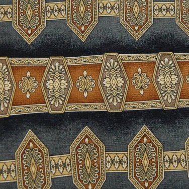 ROUNDTREE & YORKE STRIPE GREY BROWN ORANGE Men Neck Tie Men Designer Tie EUC