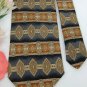 ROUNDTREE & YORKE STRIPE GREY BROWN ORANGE Men Neck Tie Men Designer Tie EUC
