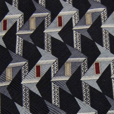 MACHADO GEORGE MACHADO, BLACK MAROON 100% SILK MEN NECK TIE Men Designer Tie EUC