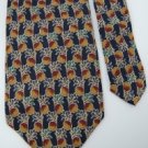 #1A WINDSOR NavyBlue GOLD APPLE PATTERN SILK TIE NECKTIE