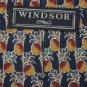 #1A WINDSOR NavyBlue GOLD APPLE PATTERN SILK TIE NECKTIE