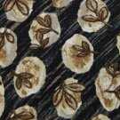 New HALSTON BLACK TAN KHAKI FLORAL OVALS MEN NECK TIE designer tie