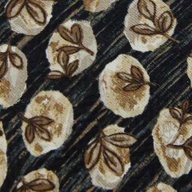 New HALSTON BLACK TAN KHAKI FLORAL OVALS MEN NECK TIE designer tie
