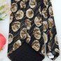 New HALSTON BLACK TAN KHAKI FLORAL OVALS MEN NECK TIE designer tie