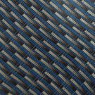 MURANO STRIPE BROWN BLUE GREY SILK MEN NECK TIE Men Designer Tie EUC