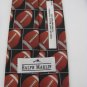 New RALPH MARLIN FOOTBALL SQUARE INDIGO ORANGE Polyester Neck Tie Men Designer
