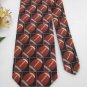 New RALPH MARLIN FOOTBALL SQUARE INDIGO ORANGE Polyester Neck Tie Men Designer