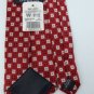 NWT GEORGE RED BLACK WHITE CHECKER WOVEN MEN NECK TIE Men Designer Tie EUC