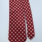 NWT GEORGE RED BLACK WHITE CHECKER WOVEN MEN NECK TIE Men Designer Tie EUC