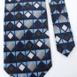 New DI MOGGIO NavyBlue GRAY BLUE DIAMOND SILK NECK TIE Men Designer Tie