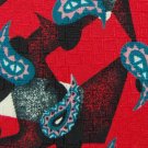 STATUS PAISLEY RED BLACK TEAL GREY SILK TIE NECKTIE Men Designer Tie EUC