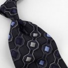 New ALEXANDER JULIAN COLOURS BLACK GEOMETRIC SILK NECK TIE Men Designer Tie EUC