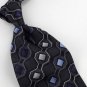 New ALEXANDER JULIAN COLOURS BLACK GEOMETRIC SILK NECK TIE Men Designer Tie EUC