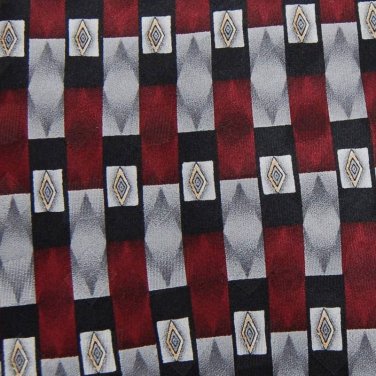 New PIERRE CARDIN USA SQUARE DIAMOND STRIPE MAROON GREY Men Designer Tie